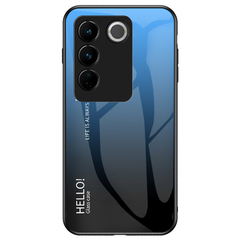 For vivo S16 S16 Pro Gradient Color Fall-proof Tempered Glass Back Shell Hard PC Soft TPU Hybrid Phone Case For vivo S16 S16 Pro Gradient Color Fall-proof Tempered Glass Back Shell Hard PC Soft TPU Hybrid Phone Case